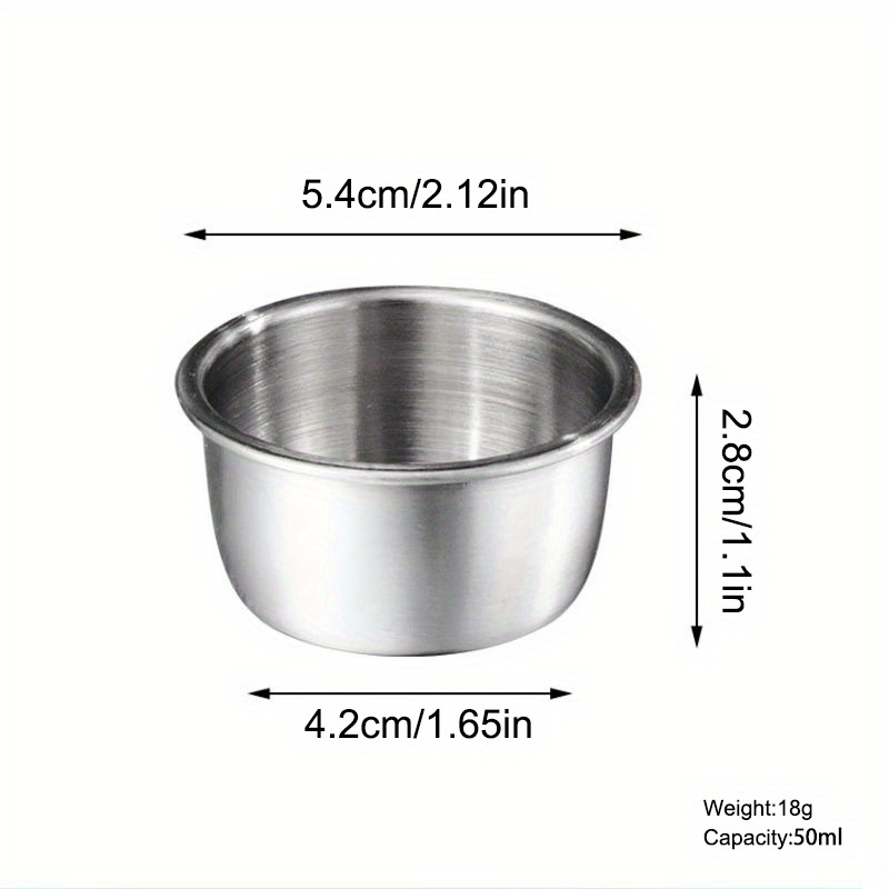 3 Pack 1.6oz Salad Dressing Container Stainless Steel Condiment Containers  with Lid Leakproof Dipping Sauce Cups for Picnic Travel