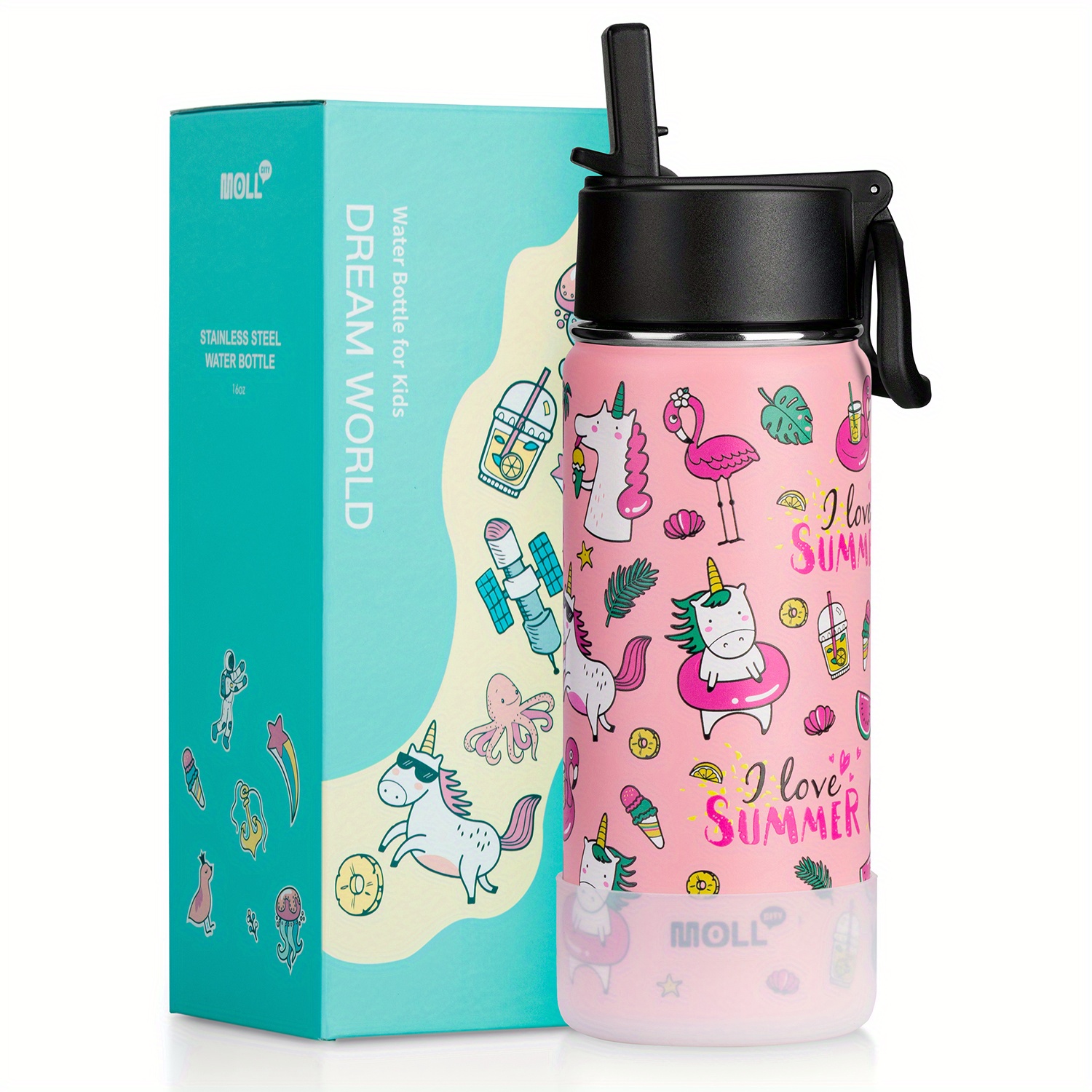 IRON °FLASK Kids Water Bottle - 14 Oz, Straw Lid, 20 Name Stickers,  Silicone Boot, Vacuum Insulated …See more IRON °FLASK Kids Water Bottle -  14 Oz