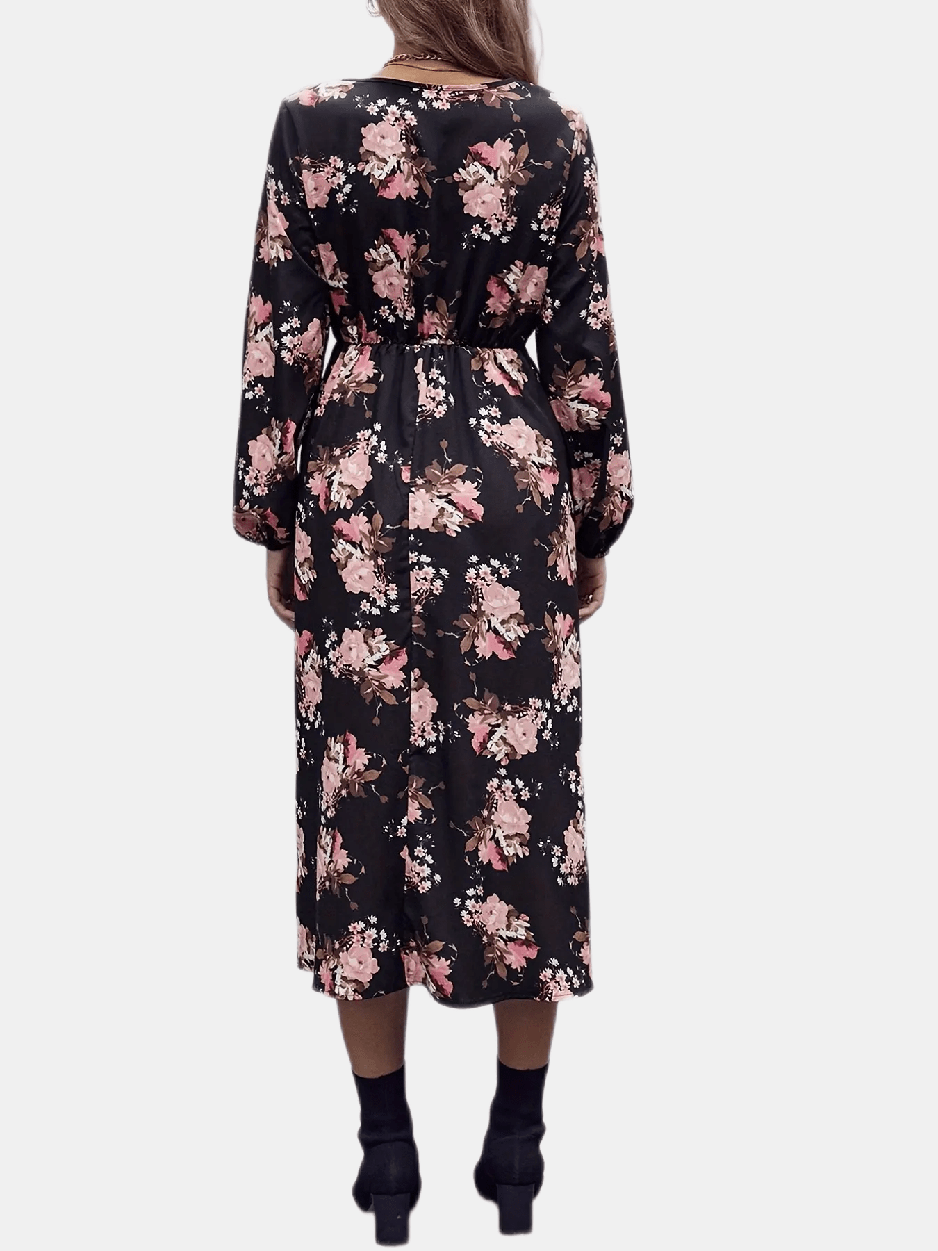 floral print dress casual long sleeve surplice neck maxi dress womens clothing