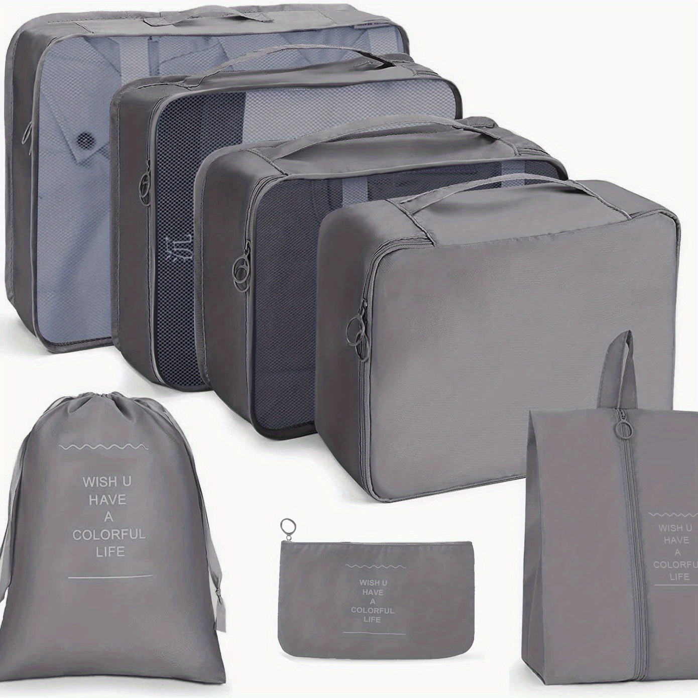 Travel Luggage Organizer Storage Bag Set Folding Wash Bag - Temu