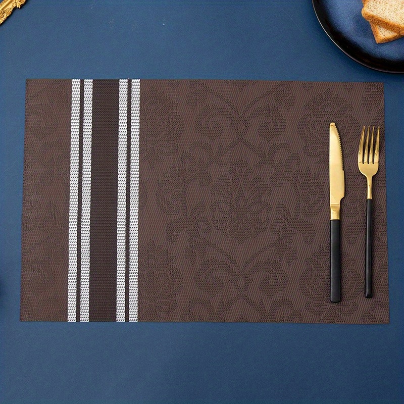 Jacquard Placemats Rectangle Cloth Placemats Set of 4, Washable