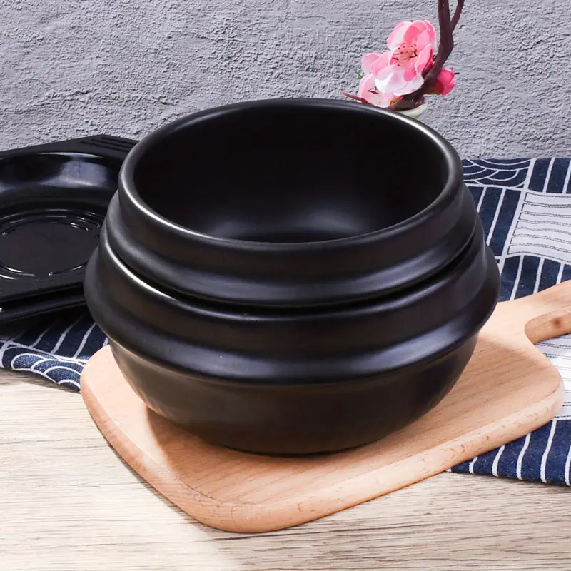 Multi-functional Stone Pot And Tray, Korean Stone Bowl With Tray, Korean  Stone Bibimbap Pot, Premium Ceramic, Kitchen Utensils, Kitchen Supplies,  Back To School Supplies - Temu