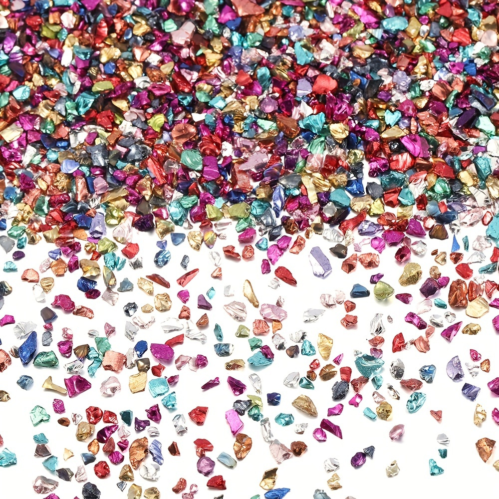 Crushed Glass Craft Glitter For Resin Irregular Metallic - Temu