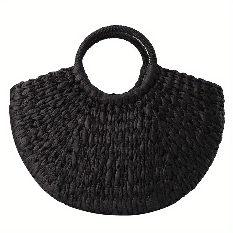 Half moon wicker on sale bag