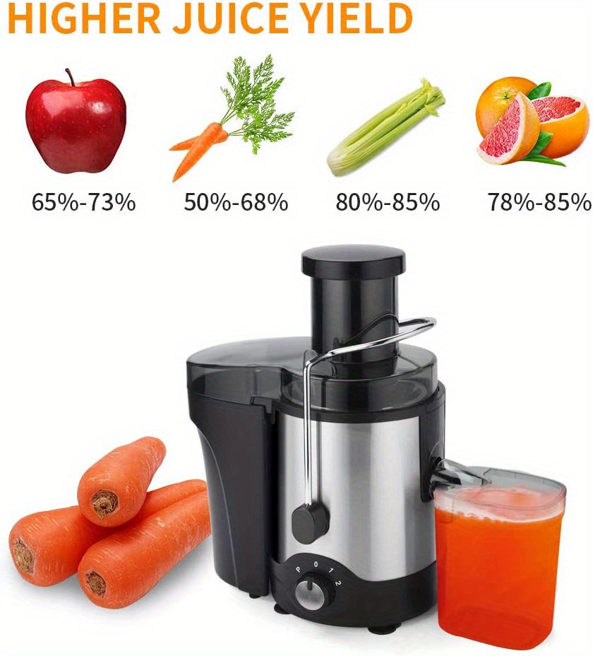 Juicer Ultra Power, Easy Clean Extractor Press Centrifugal Juicing Machine,  Wide Feed Chute For Whole Fruit Vegetable, Anti-drip, Large, Silver - Temu