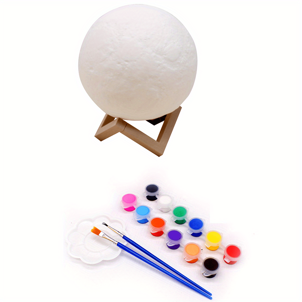 Lámpara Luna 8 cm. con USB, soporte de madera y 3 tonos de luz – Gnomo