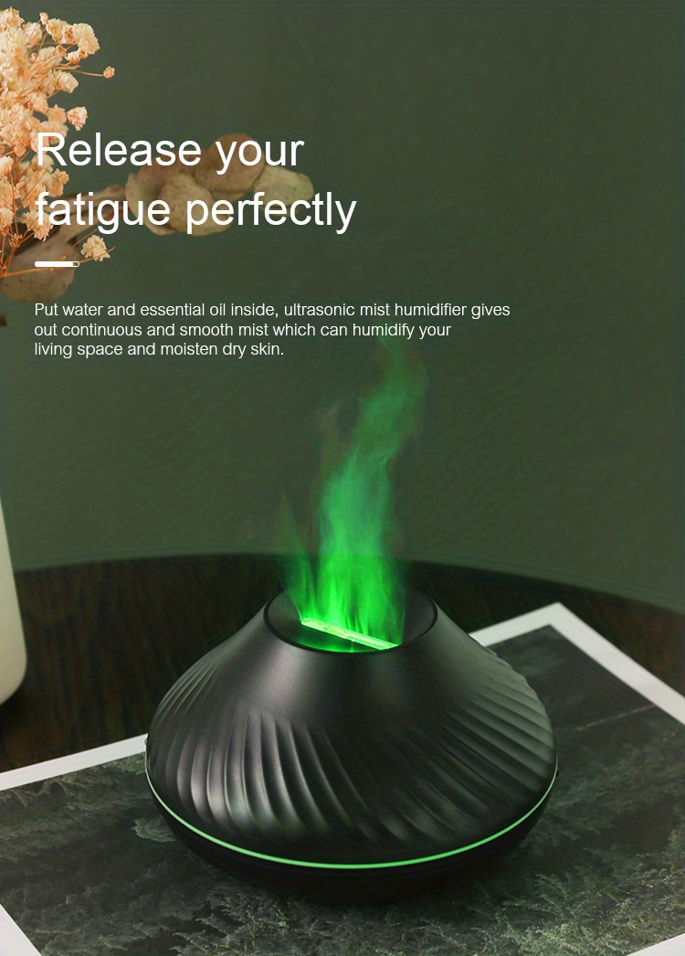 Difusor de aroma volcánico, lámpara de aceite esencial, humidificador de  aire portátil USB de 130ml con luz nocturna de llama de 6 colores – Los  mejores productos en la tienda online Joom Geek