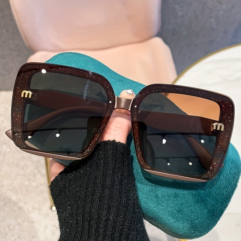 Large Square Sunglasses Mod Letter Beach UV400