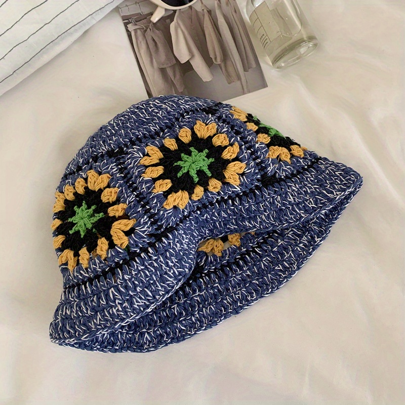 Women's Crochet Hat Solid Sunscreen Design Breathable - Temu