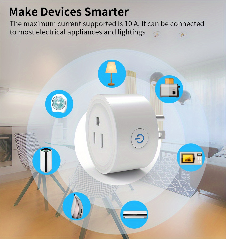 Smart Home Surge Protector: Wireless Wifi Smart Plug Power - Temu