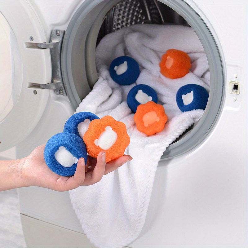 Bola de lavado para lavadora, 4 unidades de bolas secas para ropa  esponjosa, bolas para secadora de ropa, bolas de plumón para ropa esponjosa
