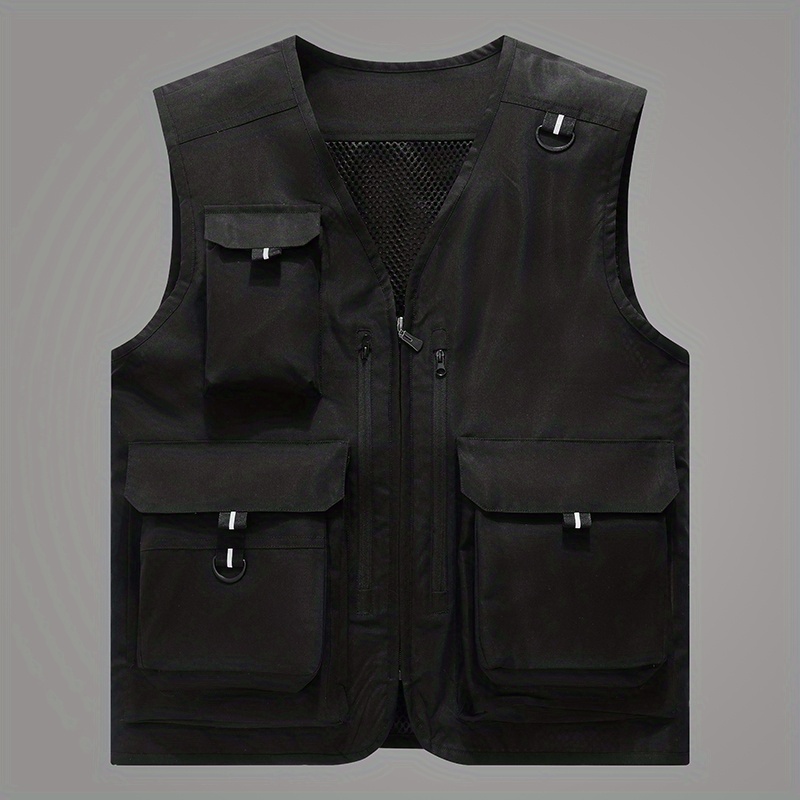 Men's Fishing Vest Hiking Vest Sleeveless Vest / Gilet Top Outdoor  Breathable Multi Pockets Sweat wicking Wear Resistance Cotton Dark Grey  Black Yellow Fishing Beach Camping / Hiking / Caving 2024 - $32.99