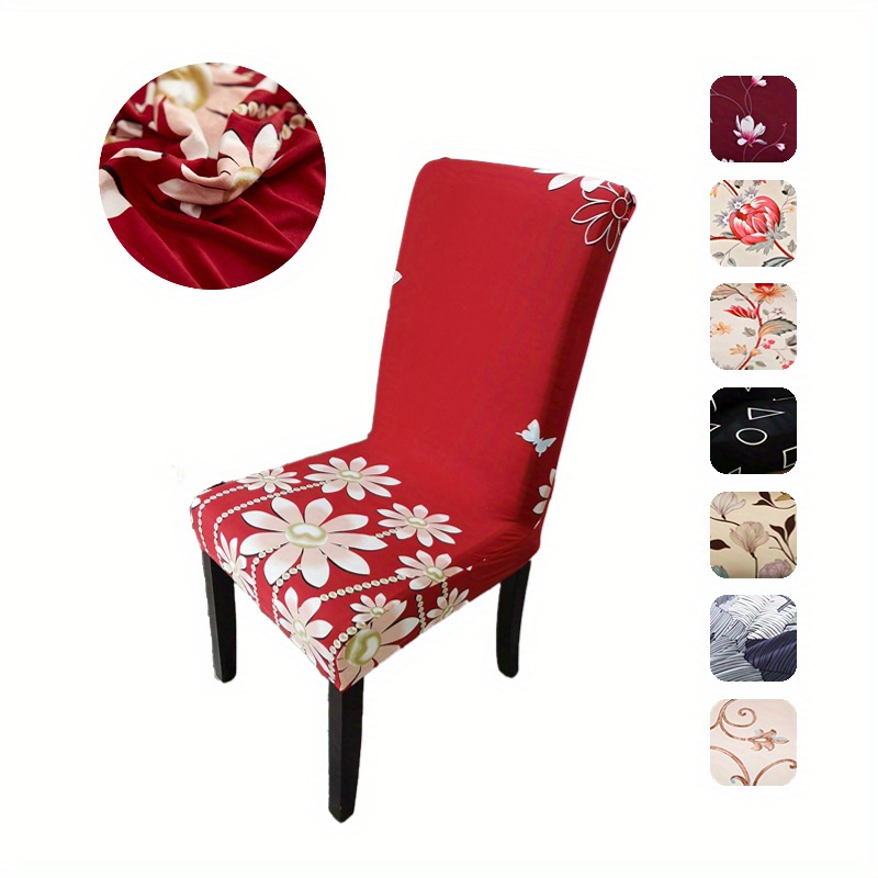 Set de 6 fundas sillas rojas combinadas - Todo fundas y textiles