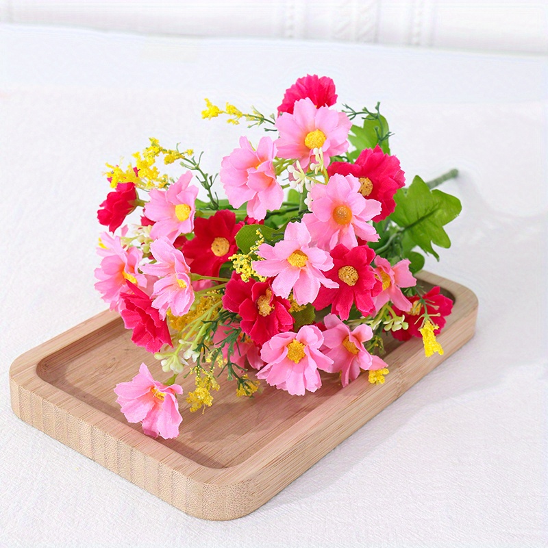 28 Heads Cute Silk Daisy Artificial Decorative Flowers Diy - Temu