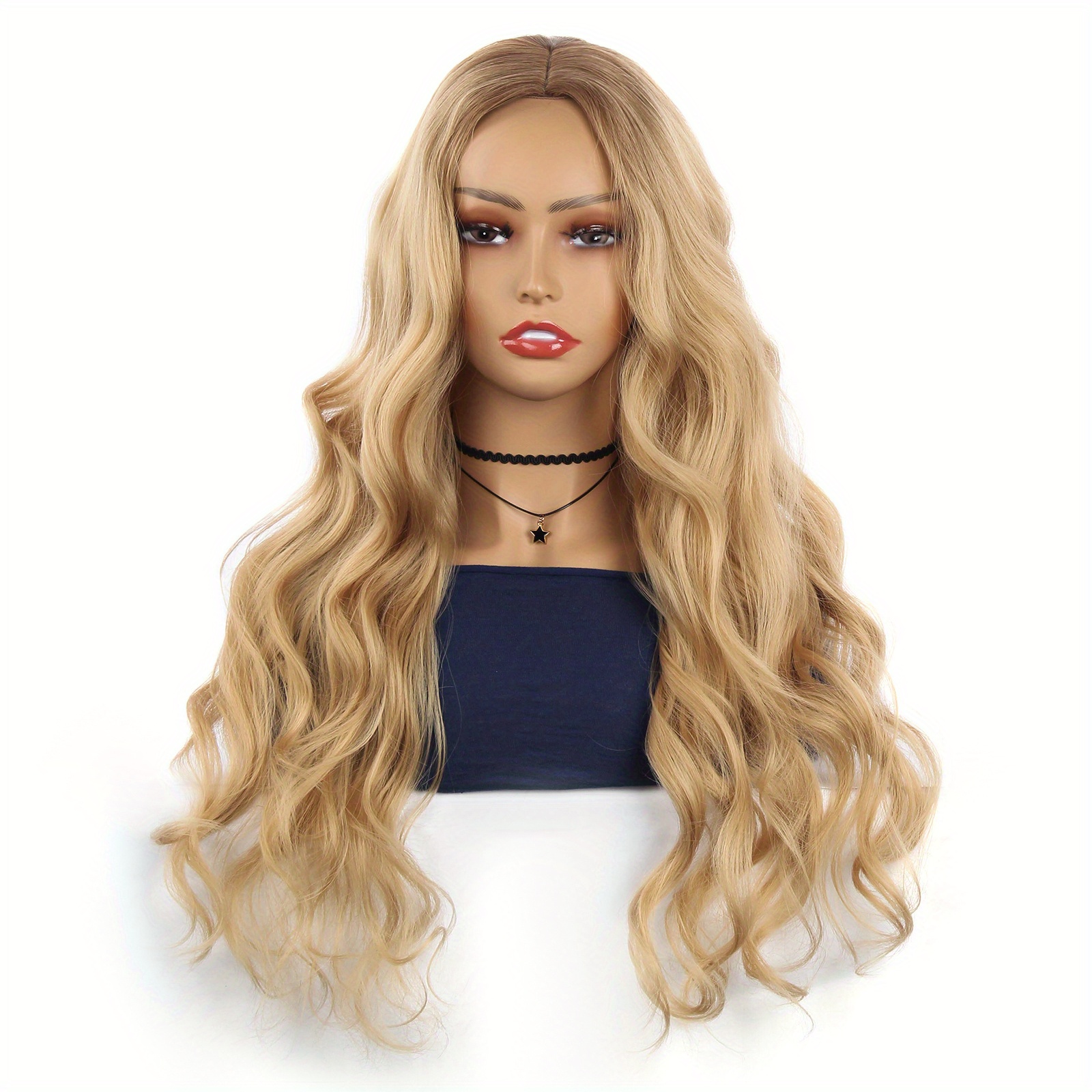 Long Wavy Middle Part Cosplay Wig Synthetic Heat Resistant