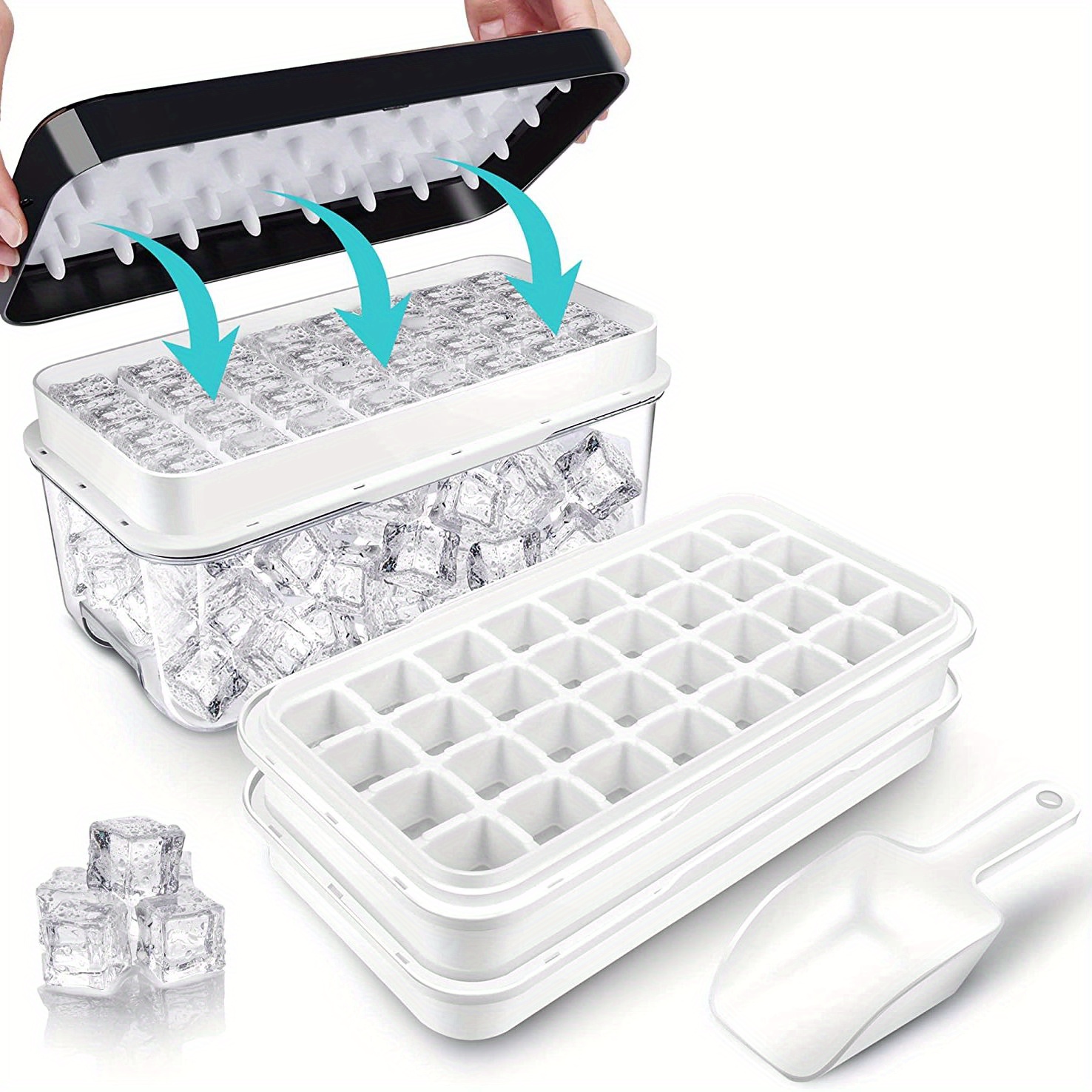 Multifunctional Ice Cube Tray With Ice Shovel And Removable - Temu