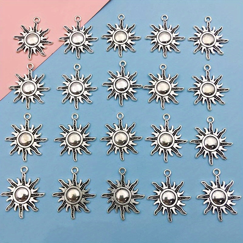 Zinc Alloy Antique Silver Moon Star Shape Charms, DIY Jewelry Making Set