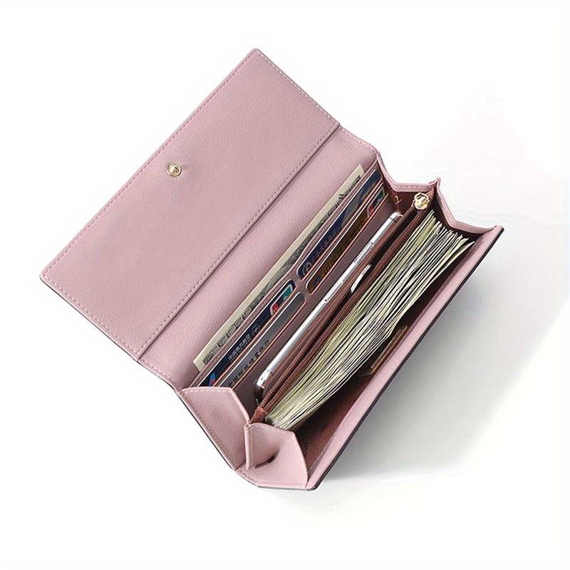 Large Stone Wallet Zipper Women Wallet Long Coin Purse (Silver