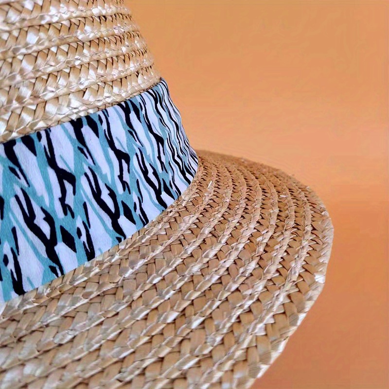 Wheat Straw Flat Top Straw Hat Mens And Womens Summer Travel