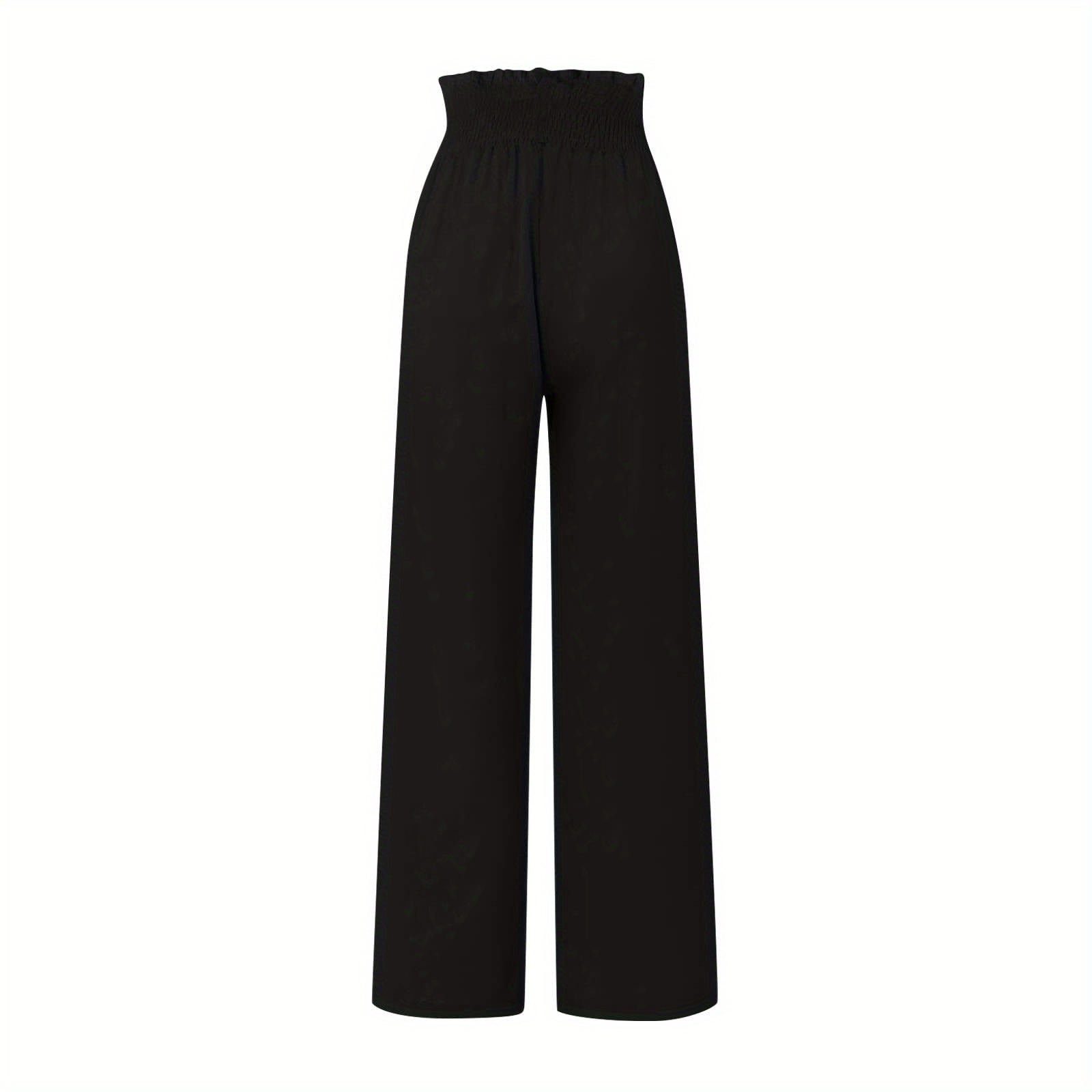 High Waist Wide Leg Pants Elegant Solid Button Front Pants - Temu