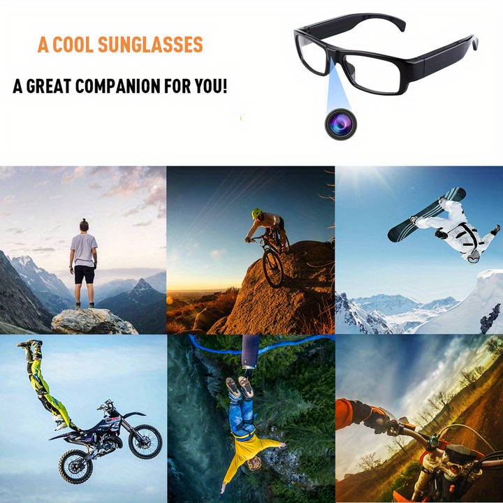 Outdoor Glasses Security Camcorder Hd 720p Dv Dvr Camera 350mah  Batteries,90 Min Battery Life, Wide Angle 60°, Wearable Mini Camera Glasses,  Video Sound Recorder Camcorder Action Camera - Temu