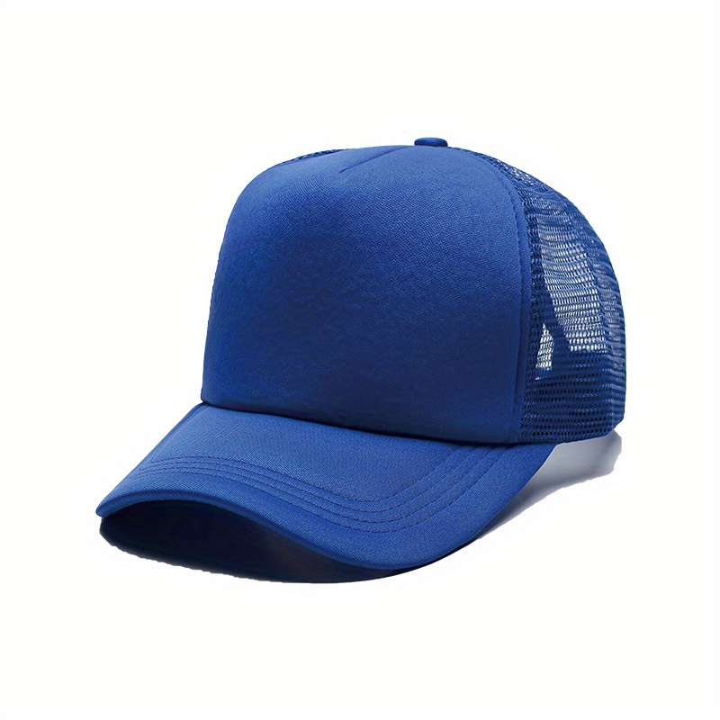 Royal Blue Trucker Mesh Hat Hipster Solid Blue Ball Cap Cavalier Mesh Ball  Cap Baseball Sunglass and Visor Hat, Snapback -  Canada
