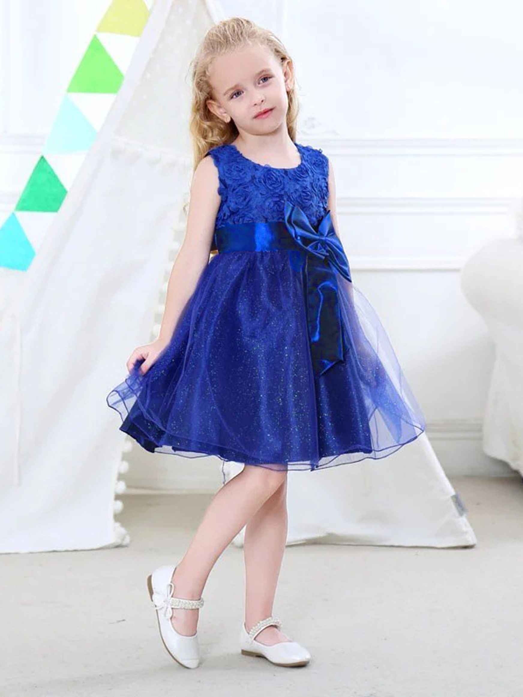 As-Is Tulle Ribbon Waisted Flower Girl Dress