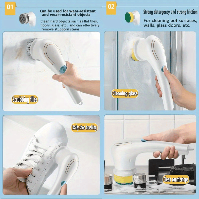 Portable Electric Cleaning Brush, Usb Rechargeable 360 Rotating