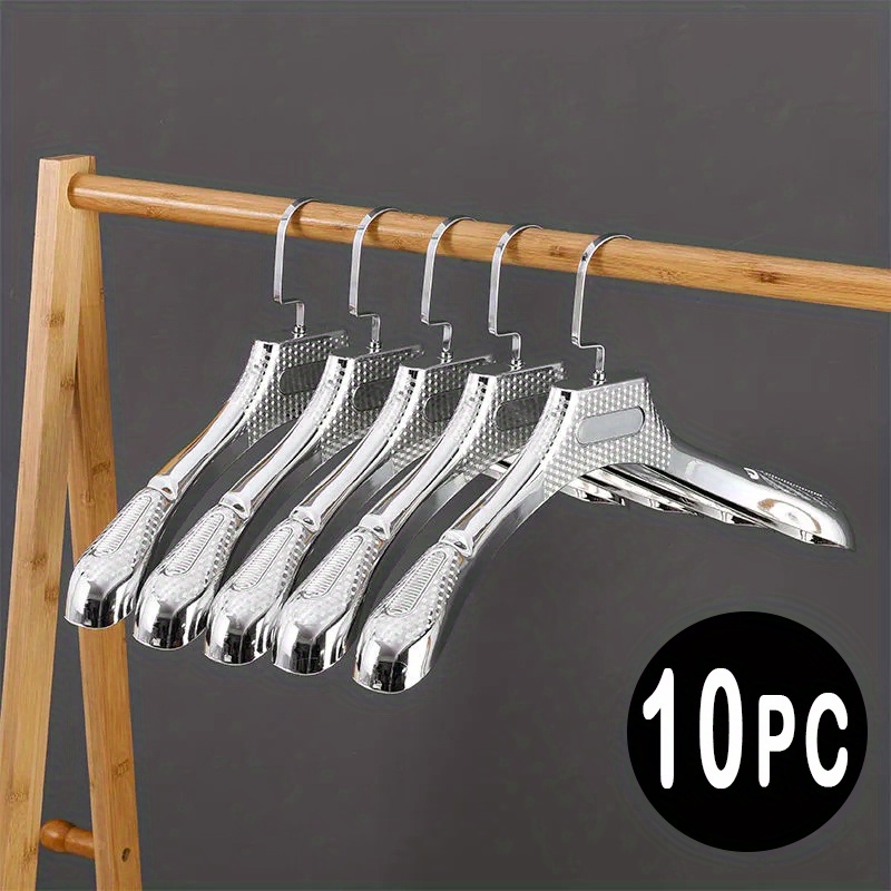 10pcs Nonslip Wide Shoulder Plastic Clothes Hangers, Adults' Strong Suit  Hangers For Wardrobe, Closet, Dorm Room, Etc.