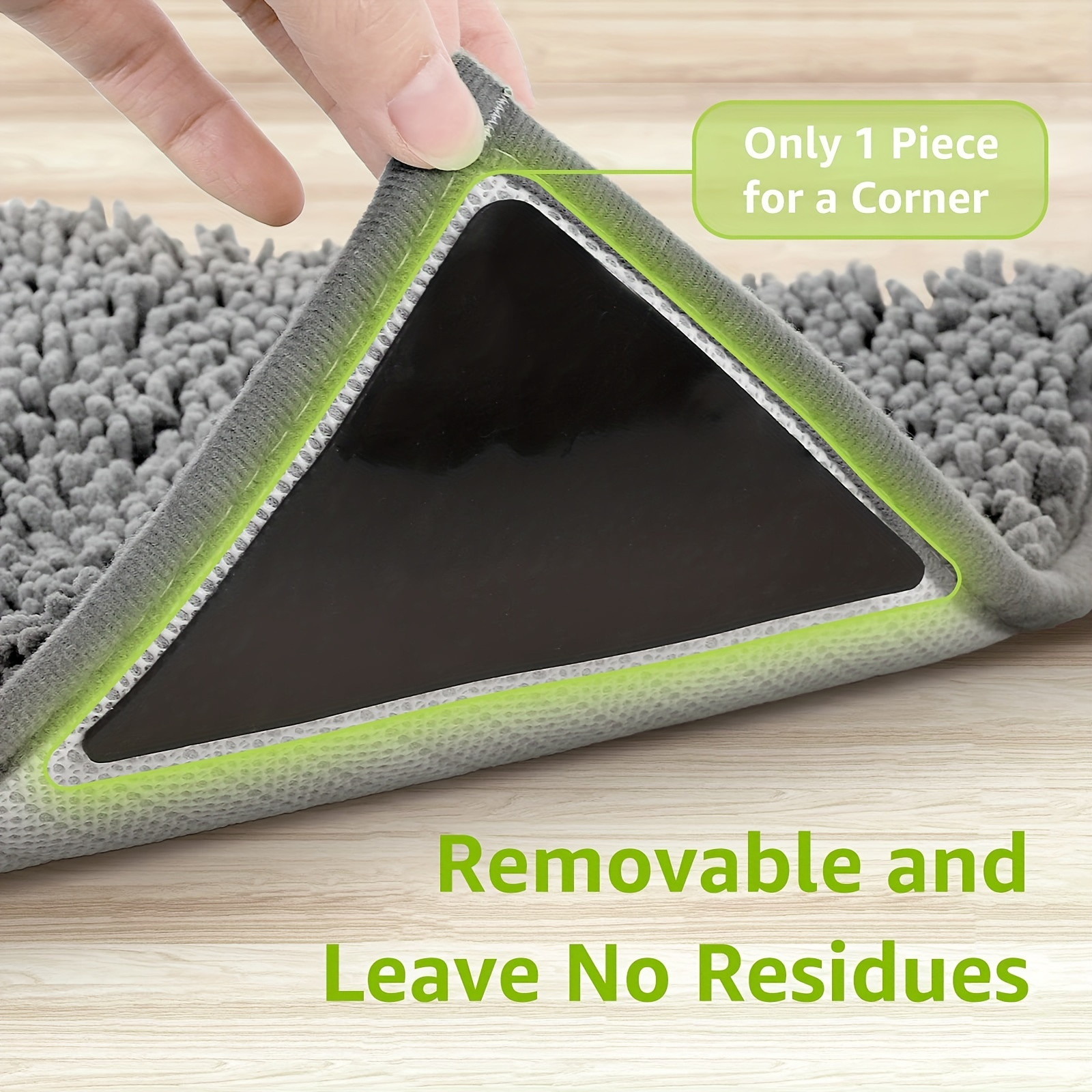 4Pcs Anti Slip Rug Grippers Rubber Corner Floor Mat Washable Carpet Pad  Stopper