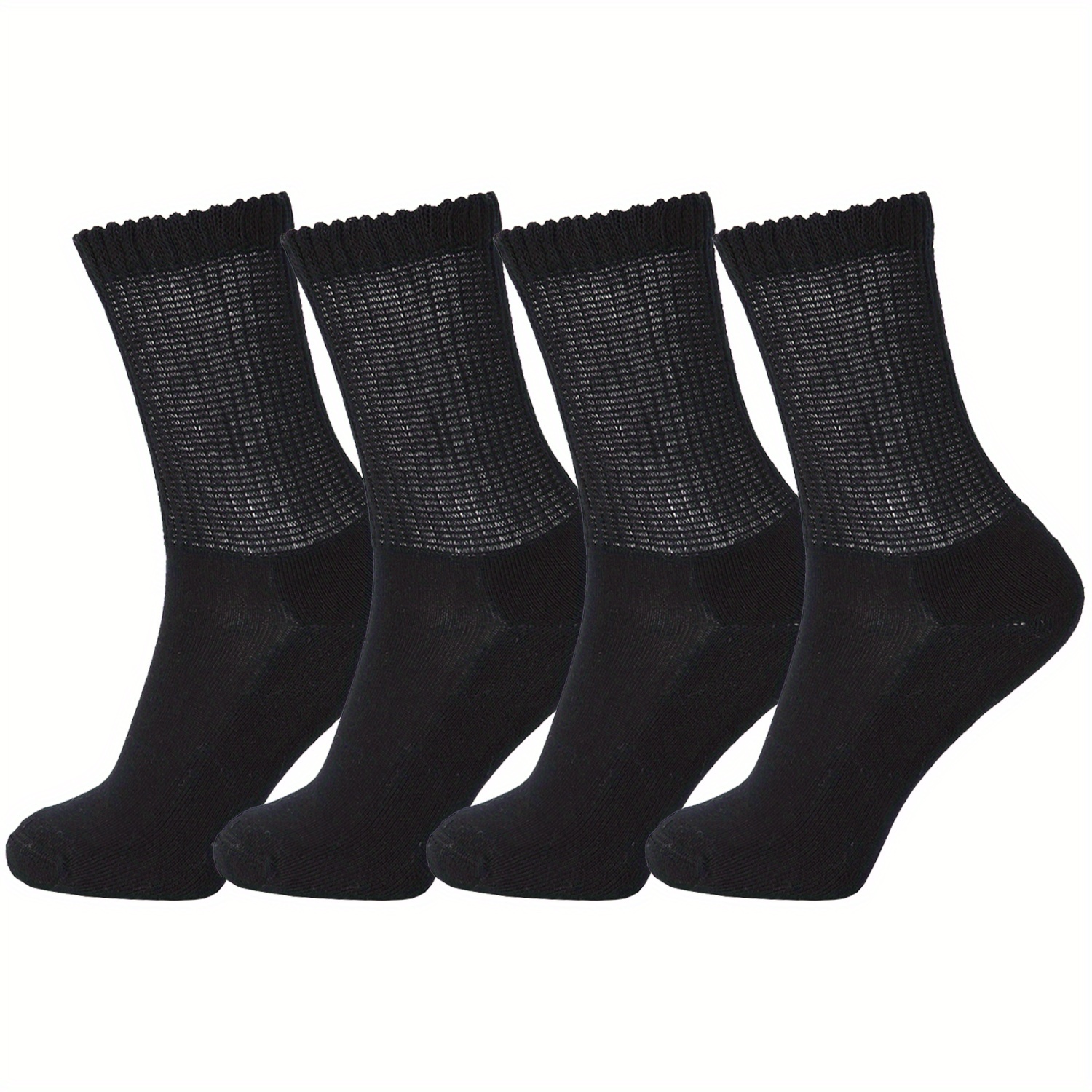 Women's Cushioned Black Diabetic Ankle Socks