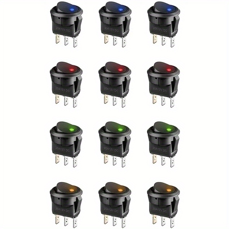 2pcs Interrupteur À Bascule Éclairé LED Bleu 12V Avec Couvercle De Sécurité  3 Broches ON Off Heavy Duty 20 AMP Pour La Course Automobile Moto Voiture  RV Camion - Temu Belgium