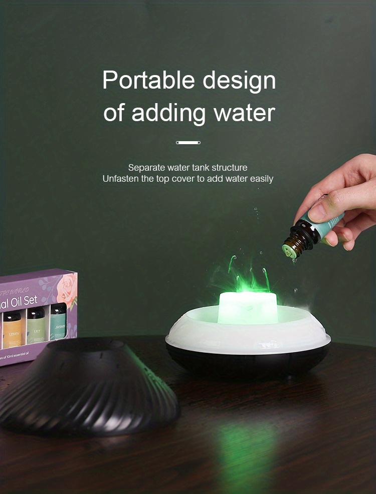 1pc 300ml Colorful Cracked Design Volcano Humidifier With Silent Night  Light And Car Mist Function, Suitable For Office Desk, Bedroom Aromatherapy  Diffuser