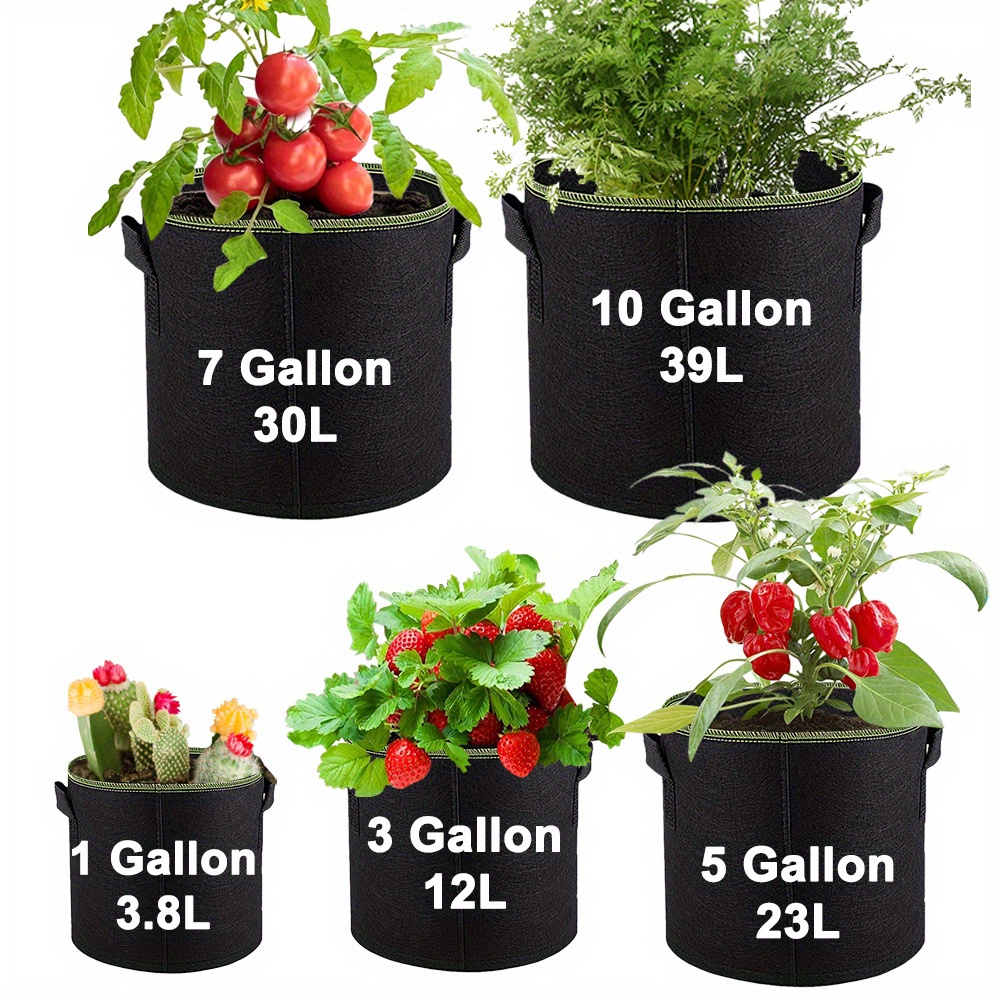 Fabric Plant Pots Grow Bags 25/30/35/40cm Gallon Gardening Vegetable Tomato  Strawberry Growing Planter Garden Planting Pots - AliExpress