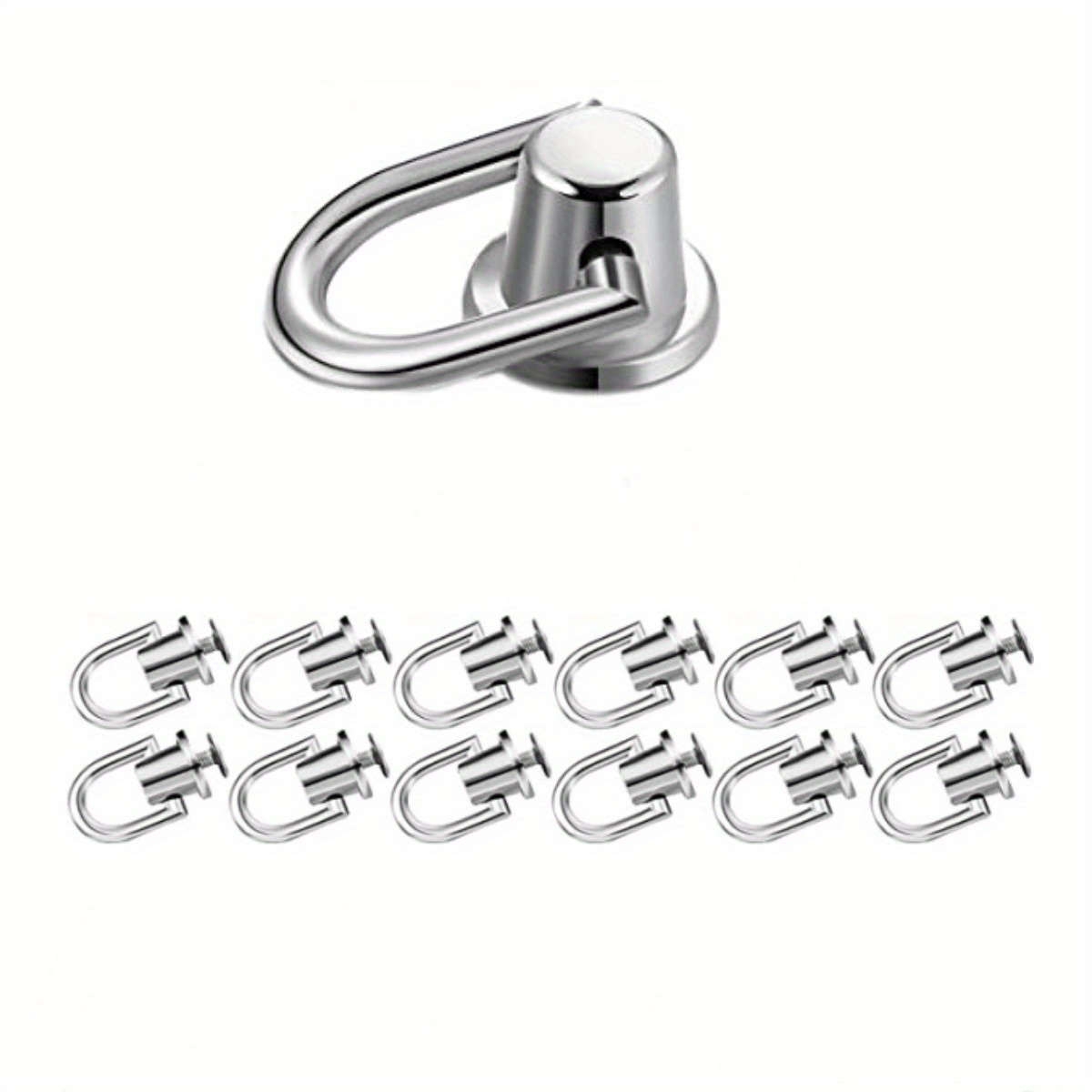 D Rings for Purse, 4 PCS Metal D Ring and Stud Screw, 360 Degree Rotatable  D
