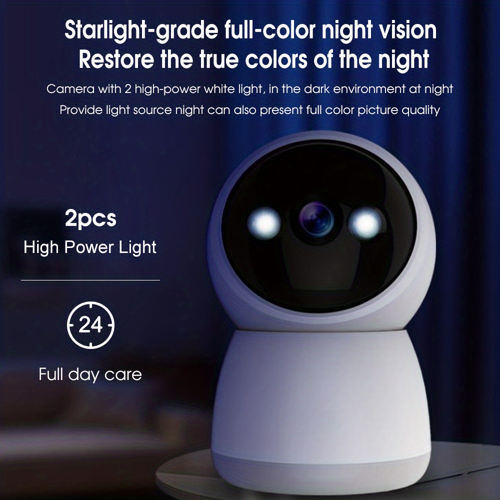 3mp ip wifi camera surveillance security baby monitor automatic human tracking cam full color night vision indoor video camera details 2