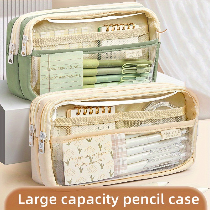 Large Capacity Pencil Bag Aesthetic School Cases Girl Korean Stationery  Holder Bag Children Pen Case Students School Supplies - Temu Italy