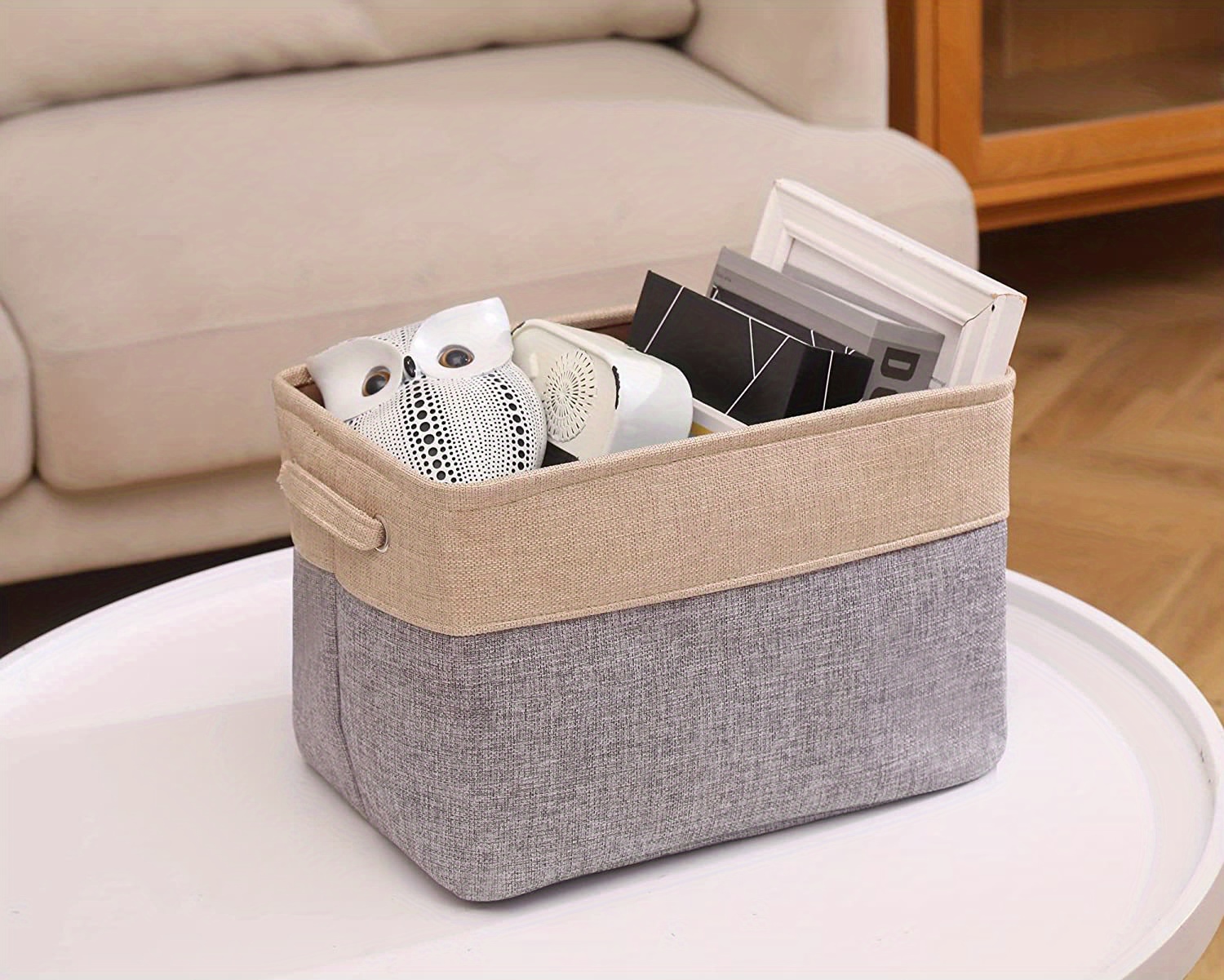 Buy Foldable Storage Box Canvas Fabric Baskets For Organizing With