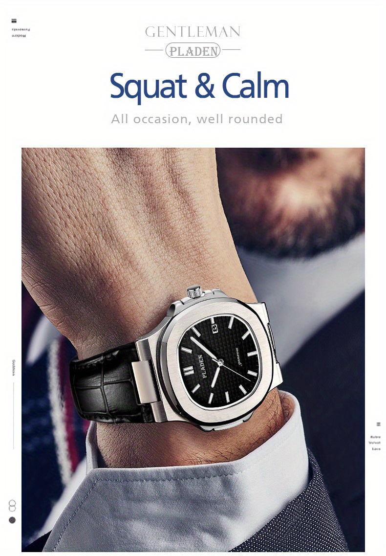 【日本未発売 アメリカ価格30,000円】PLADEN レザーベルト腕時計