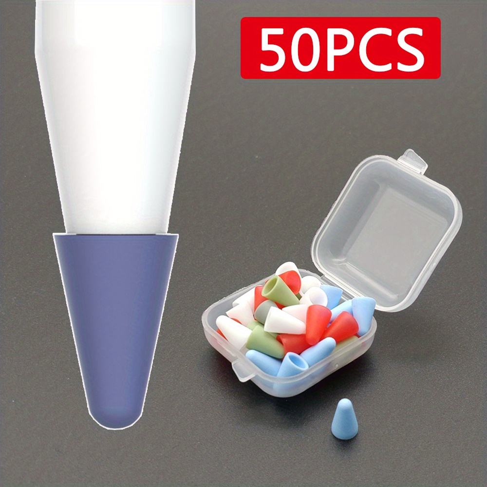 50pcs Random Silicone Nib Case: Mute & For Ipencil 2nd/ Tips!