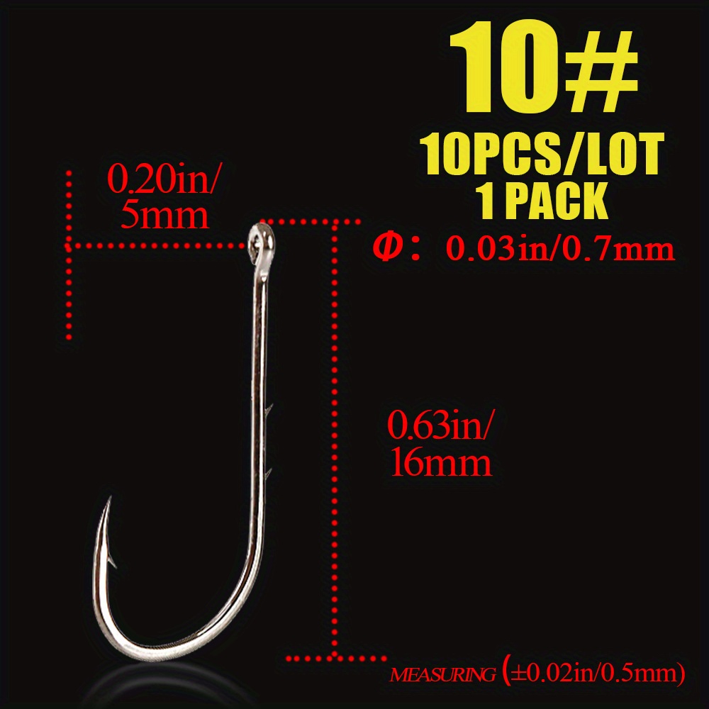 50116 White 1/0# 14# Bait Holder Eyes Steel Fishing Hooks - Temu
