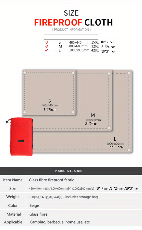 Tapis De Gril Ignifuge De Camping En Plein Air, Tapis D'isolation Thermique  De Barbecue De Pique-nique, Couverture Anti-feu Résistante Aux Hautes  Températures Ignifuge - Temu France