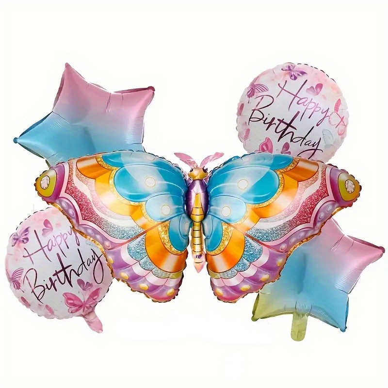 Anniversaire Papillon 5 Ans Kit, Ballons Papillon, Ballon Papillon En  Papier D'Aluminium, Décoration D‘Anniversaire Rose, Dé[u8851]