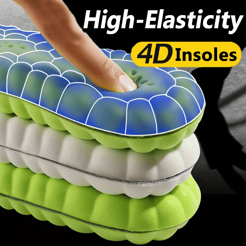 1pair 4D Latex Sports Insole, Super Soft And High Elastic Insole