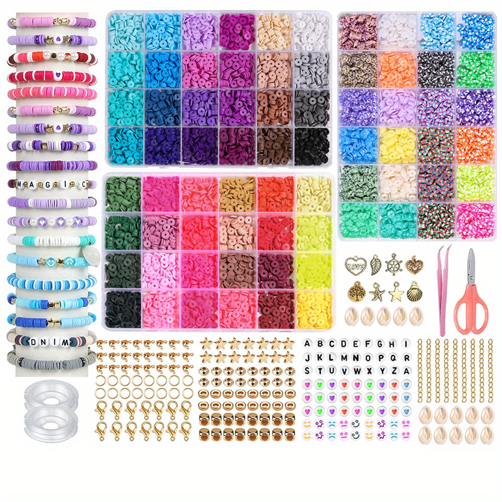 72 Colors Clay Beads For Jewelry Making Kit Charm - Temu