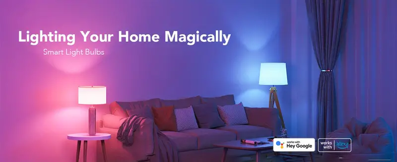 smart light bulbs wifi wireless 5 0 color changing light bulbs music sync 54 dynamic scenes 16 million diy colors rgb light bulbs work with alexa for google assistant for tuya home app details 0