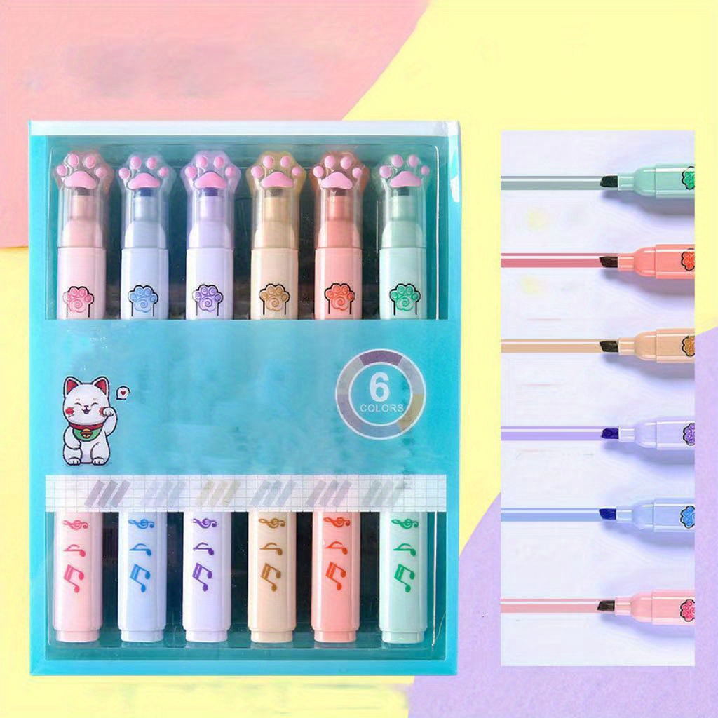 12/24 Colors/box Fine Glitter Highlighter Pen Set Fluorescent Markers  Highlighters Pens Art Marker Cute Kawaii Stationery - AliExpress