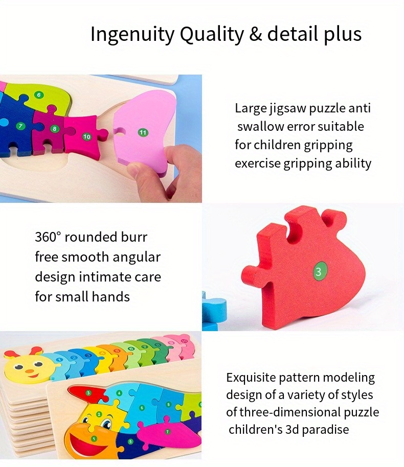 building blocks for infants wooden 3d puzzles for early   for boys girls ages 1 3 details 12