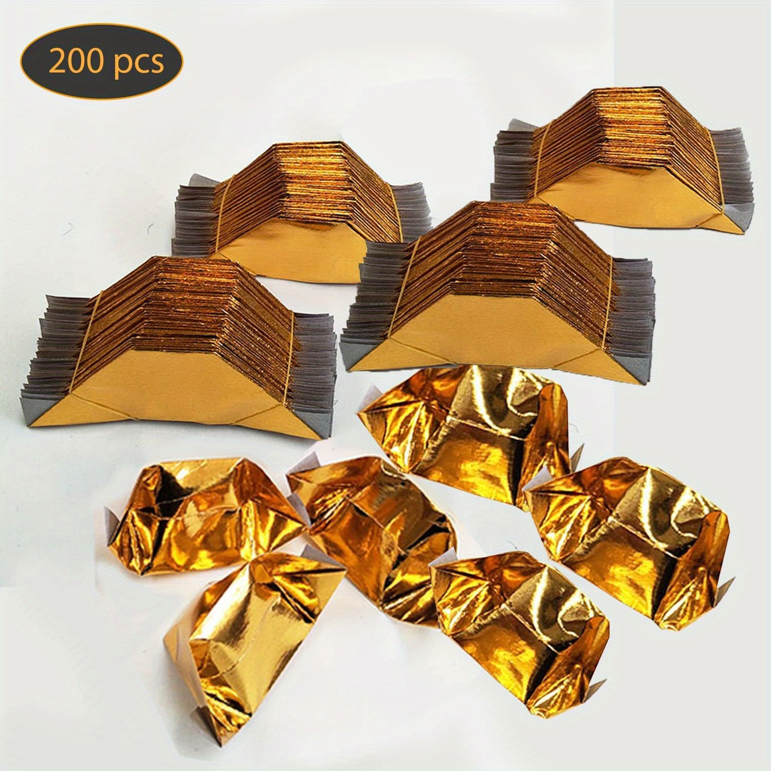 200pcs Chinese Joss Paper Folding Gold Ingot, Sacrificial Supplies For  Deceased Family,Burn Completely