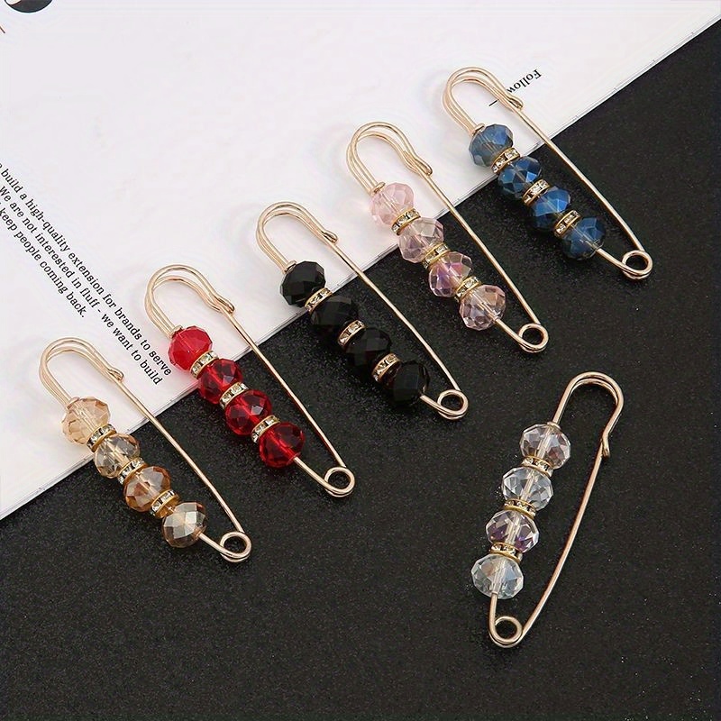 Crystal Bead Brooch Decorative Safety Pin For Clothes Decoration And Loose  Pants Fix - Temu Germany